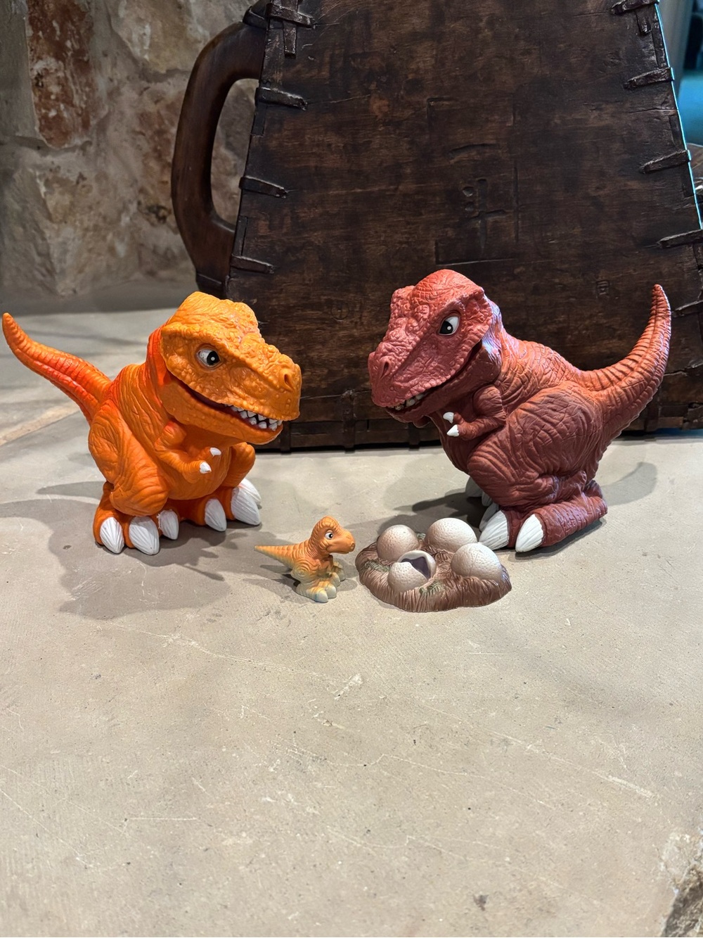 Ko Remco Motu Sungold and Orange T-Rex “knock-off” Battle Dinosaurs